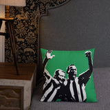 Alan Shearer & Les Ferdinand NUFC Geordie Cushion 18x18 Inches
