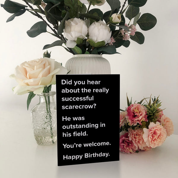 Scarecrow Dad Joke Birthday Card 096