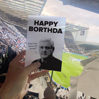 Happy Borthda. How's The Bacon Did Ya Say? Steve Bruce NUFC Geordie Card Birthday Card