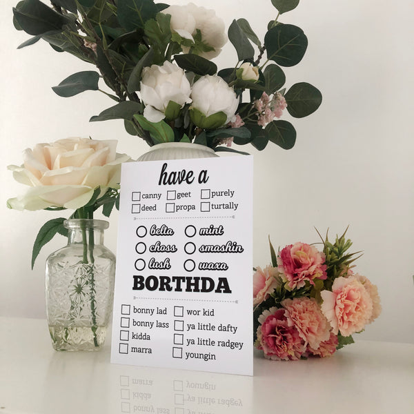 Happy Borthda Tick Box Birthday Card