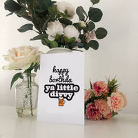 Happy Borthda Ya Little Divvy Pint of Beer Birthday Card