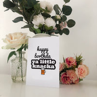 Happy Borthda Ya Little Knacka Pint of Beer Birthday Card