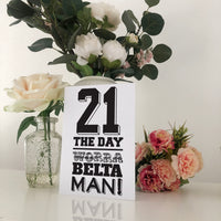 21 The Day Worra A Belta Man Geordie Birthday Card