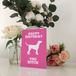 HAPPY BIRTHDAY YOU BITCH Illustration Name Calling Card Blunt Cards