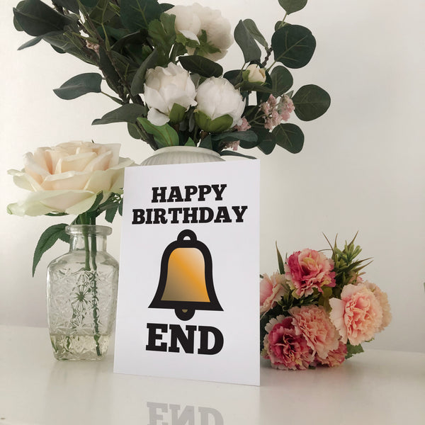 HAPPY BIRTHDAY BELL END Illustration Name Calling Card Blunt Cards