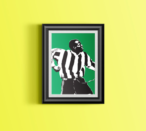 Faustino Asprilla Tino NUFC Geordie Print A5, A4, A3 A2 or A1 Sizes