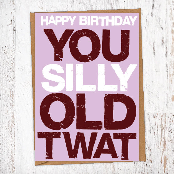 Happy Birthday You Silly Old Twat Birthday Card Blunt Card