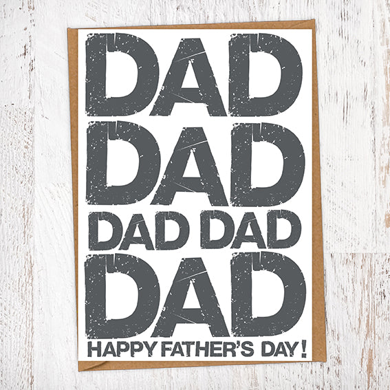 DAD DAD DAD DAD DAD Happy Father's Day! Father's Day Blunt Card