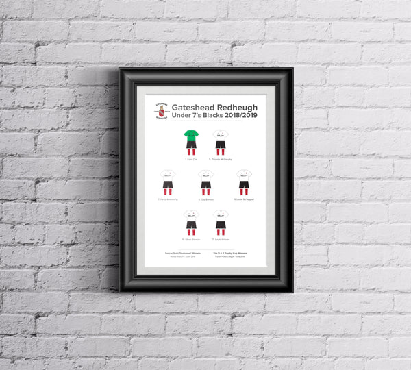 A4 Personalised Junior Football Team Print