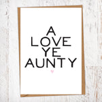 A Love Ye Aunty Greetings Card
