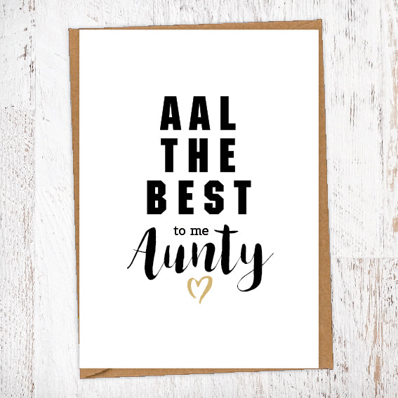 Aal The Best To Me Aunty Geordie Card Birthday Card Good Luck Card