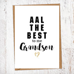 Aal The Best To Me Grandson Geordie Card Birthday Card Good Luck Card