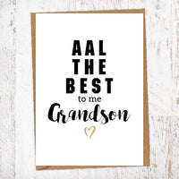 Aal The Best To Me Grandson Geordie Card Birthday Card Good Luck Card