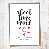 Aboot Time Mind Engagement Geordie Greetings Card