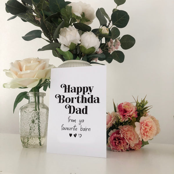 Happy Borthda Dad From ya Favourite Bairn Geordie Card