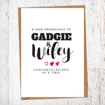 A Now Pronounce Ye Gadgey and Wifey Wedding Geordie Greetings Card