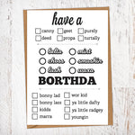 Happy Borthda Tick Box Birthday Card