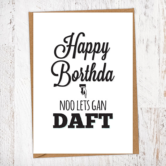 Happy Borthda Noo Lets Gan Daft Birthday Card