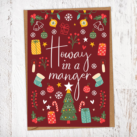 Howay In A Manger Geordie Christmas Card