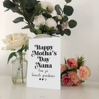 Happy Motha's Day Nana From Ya Favourite Grandbairn Geordie Mother's Day Card