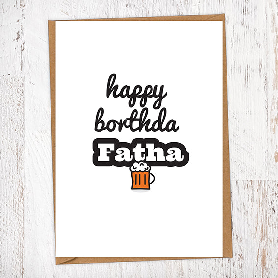 Happy Borthda Fatha Pint of Beer Birthday Card