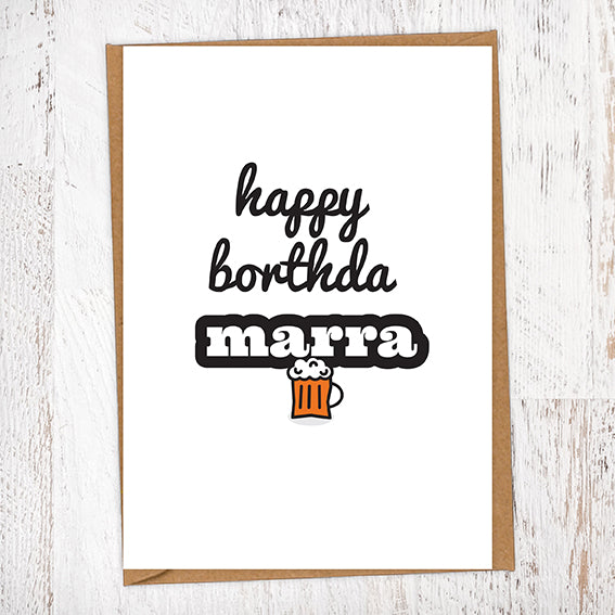 Happy Borthda Marra Pint of Beer Birthday Card