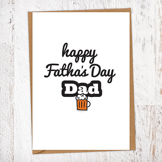 Happy Fatha's Day Dad Pint Geordie Father's Day Card
