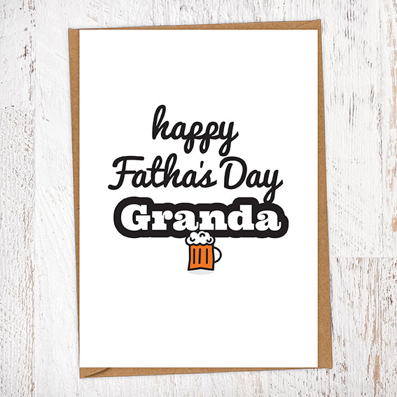 Happy Fatha's Day Granda Pint Geordie Father's Day Card