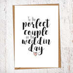 To The Porfect Couple On Tha Weddin Day Wedding Greetings Card