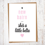 New Bairn She's a Little Belta Greetings Card