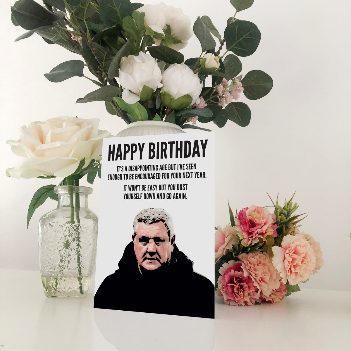 Steve Bruce Dust Yourself Down and Go Again NUFC Geordie Card Birthday ...