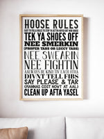 Hoose Rules Geordie Print Sizes A5, A4, A3 A2 or A1 Sizes