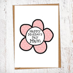 Happy Mother's Day Mam Pink Hearts Flower Geordie Mother's Day Card