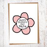 Happy Mother's Day Nana Pink Hearts Flower Geordie Mother's Day Card
