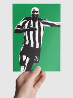 Shola Ameobi NUFC Geordie Print A5, A4, A3 A2 or A1 Sizes