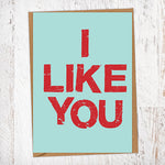 I Like You Valentine's Day Card Blunt Cards