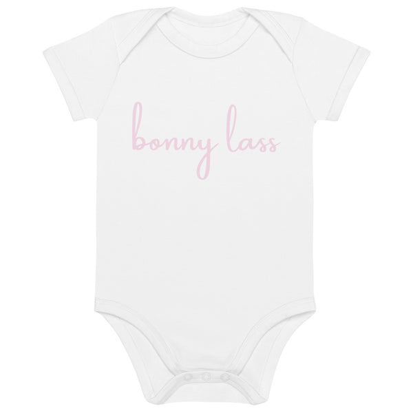 Bonny Lass Pink Geordie Organic Cotton Baby Grow