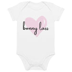 Bonny Lass Pink Heart Geordie Organic Cotton Baby Grow